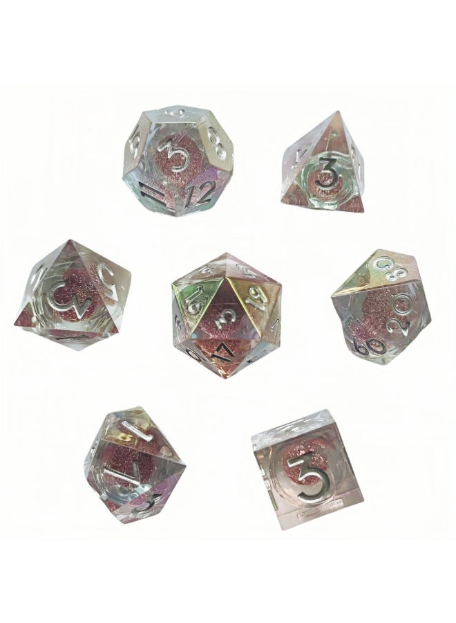 Rainbow Electroplated Dice COC Run Group Kulu DND Dungeons & Dragons Table Game TRPG Polyhedron kards